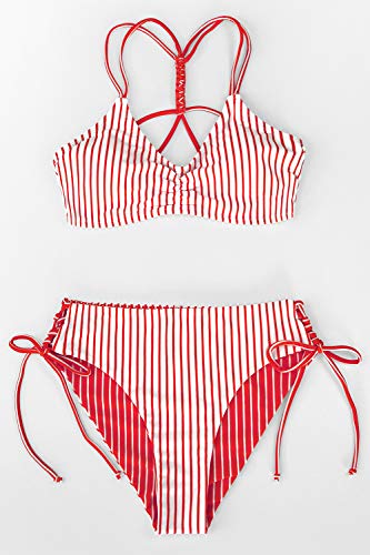 Image of CUPSHE Women's 2 Piece Bikini Set Back Braided Straps with Reversible Bottom