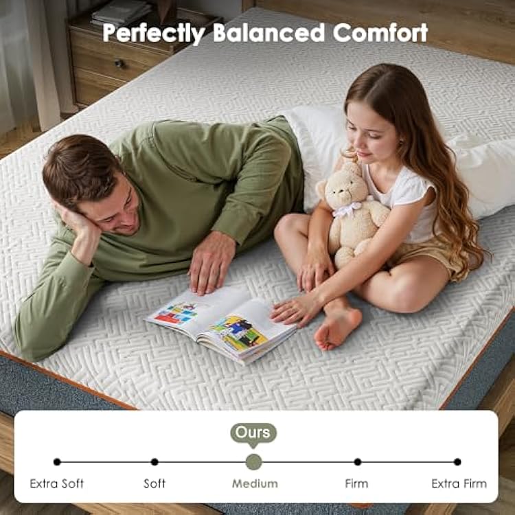Marsail 10 Twin Mattress for Bedroom, Medium Firm Memory Foam with Cooling Gel and Graphene Fabric, Pressure Relief, Fiberglass-Free, CertiPUR-US Certified