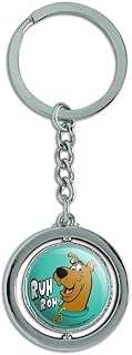 Scooby-Doo Ruh Roh Keychain Spinning Round Chrome Plated Metal