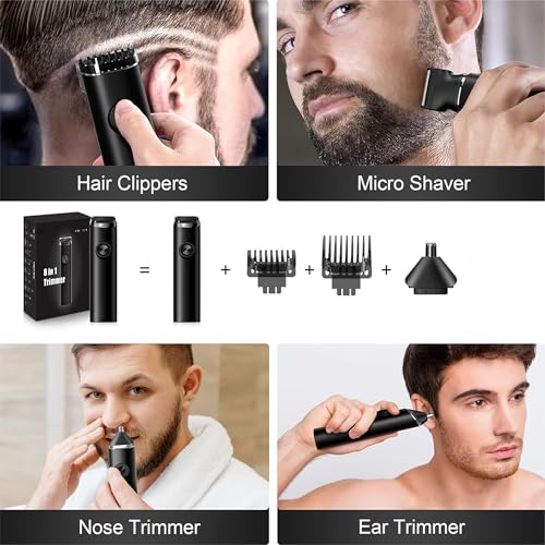 Barbeador elétrico e aparador de barba – Kit multifuncional recarregável sem fio 3 em 1 para homens