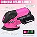 Cordless Detail Sander with 2Pcs Batteries and Charger, 20V 2Amp Electric Power Hand Sander with 22Pcs Sandpapers & Dust Collection System, Palm Sanding Tool for Woodworking, Polishing Wood Furniture