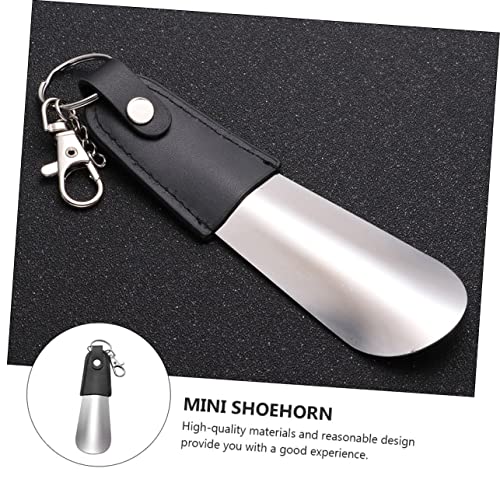 Crafthrou 1Pc Shoehorn Pregnancy Shoe Horn Shoe Lifter Horn Shoe Shapers Metal Shoe Horn Metal Key Ring Black Keychain Keyring Pendant Shoehorn Keychain Key Accessory Lifting Pregnant Woman #TOP7