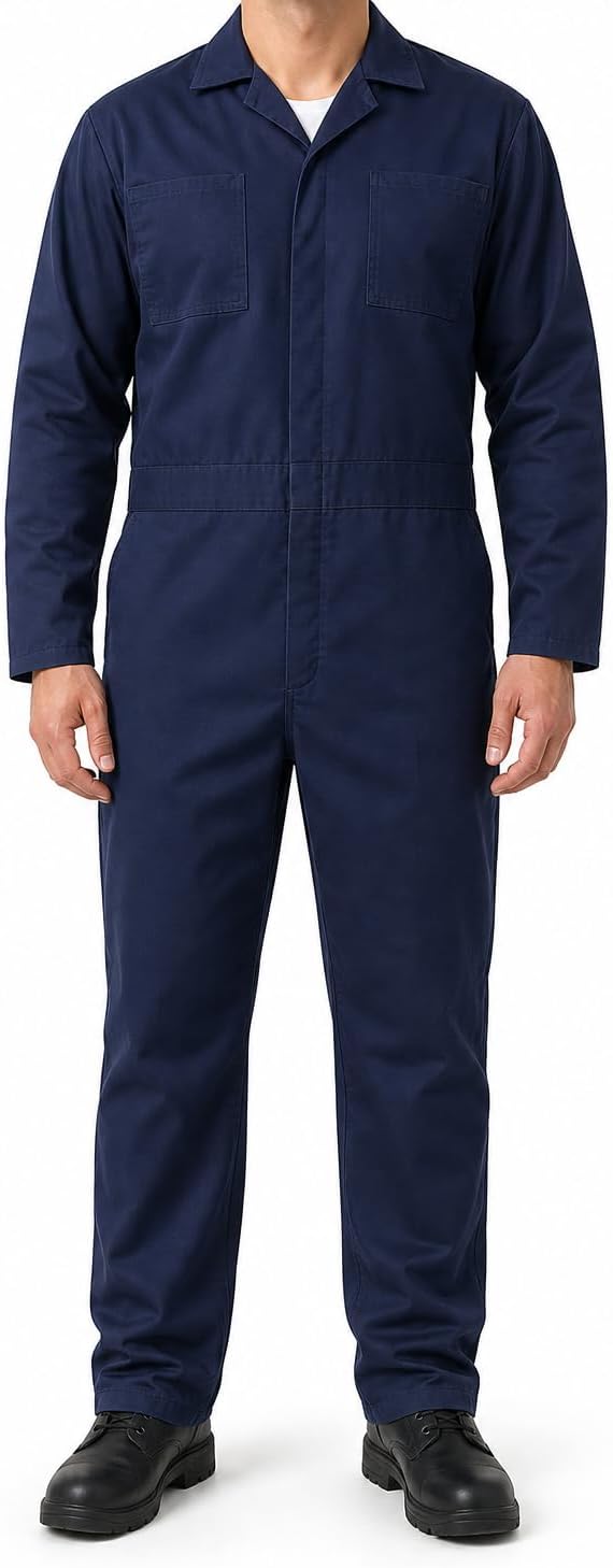 Men's Coveralls Jumpsuit, Adult Long Sleeve Workwear Costume with Pockets, Mechanic Style Coverall for Halloween Cosplay