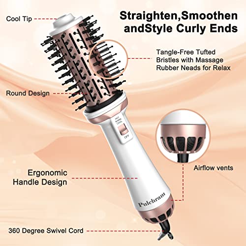 Blowout Hair Dryer Brush Hot Air Blow Pulchram Salon One Step Volumizer Styler #TOP5