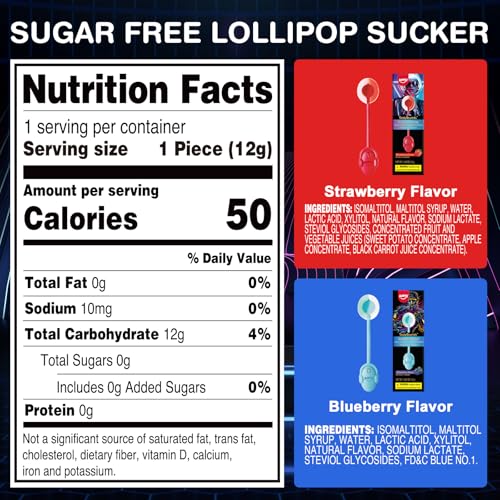 Amos Music Lollipop Candy Suckers, Singing Lollipop Sugar Free, Unique Gift for Men &Women, Individually Wrapped Strawberry and Blueberry Flavor Combo Pack - image 2