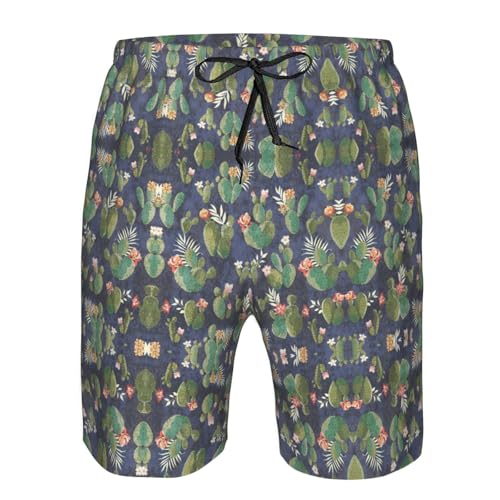 Pantalones cortos de playa CHAbu con cactus para hombre 2