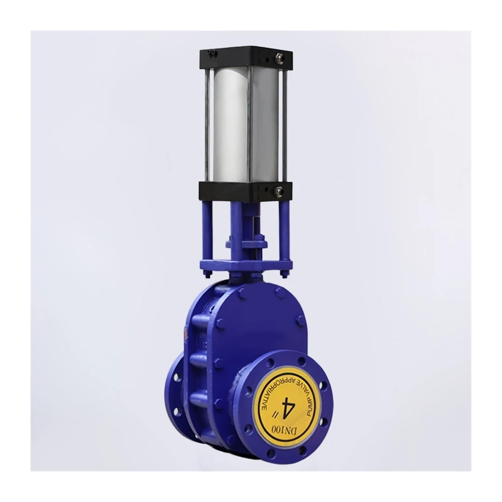 PN10 3-inch Pneumatic Ceramic Gate Valve WCB SS304 Cylinder Pneumatic Double Disc Parallel Flange Gate Valve