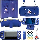GUTIAL Accessories Bundle for Nintendo Switch Lite - Cute Kawaii NS Lite Accessories kit for Grils Boys Kids with Carrying Case, Cartoon Cover Case, Screen Protector, Stand - Blue