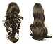 OneDor 15" Dual Use Curly Styled Clip in Claw Ponytail Hair Extension Synthetic Hairpiece 130g with a Jaw/claw Clip (10#-Medium Golden Brown)
