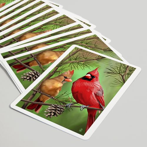 Cartas Lantern Press Cardinals in Summer, 52 cartas póker miniatura 5