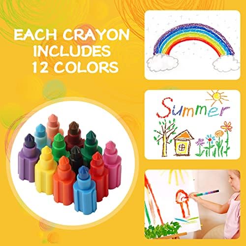 Vicloon Swop Point Crayons, 18PCS Colouring Pencils Rainbow Point Crayons, 12 x Stacking Crayons Pencil Crayons For Kids, Colouring Pencils Set Painting Drawing Stationery Supplies Gifts
