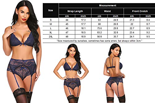 image for Avidlove Women Lace Lingerie Set with Garter Belts Strap Babydoll Bral