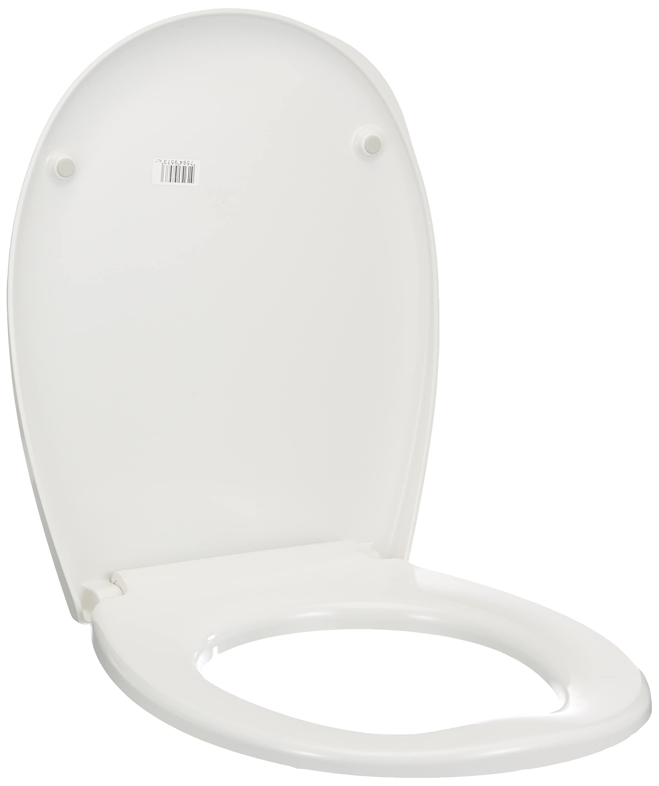 VitrA Milton - Sedile WC con coperchio, colore: bianco, completo di cerniere in metallo di fissaggio inferiore, dimensioni: 366 x 459 mm