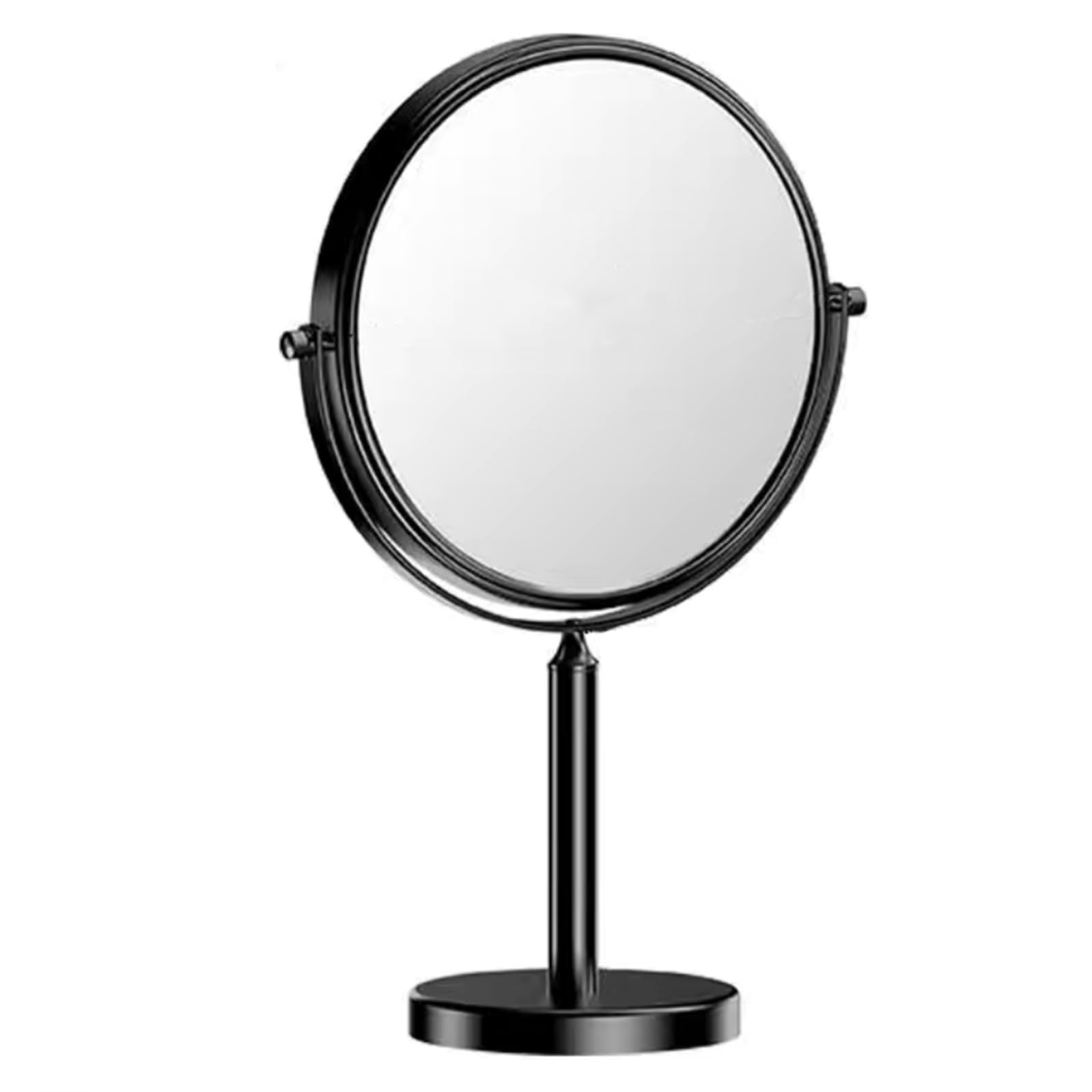 Dwustronne lustro 20 cm, powiększenie 1-krotne/3-krotne, lustro stołowe, lusterko do makijażu, czarne stojące lustro kosmetyczne do łazienki, przenośne lusterko podróżne (rozmiar: 15 cm (6 cali)