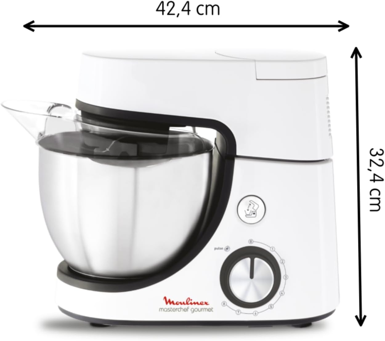 Moulinex Masterchef Gourmet Food Processor with dimensions