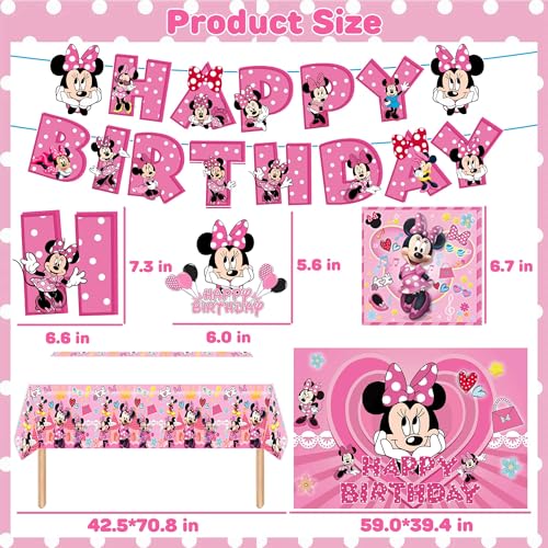 Cartoon Party Supplies Birthday Decorations, Including Backdrop, Birthday Banner, Balloons, Tablecloth, Hanging Swirls, Cake Toppers, Plates, Forks, Spoons - Thumbnail 3