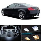 LEDpartsNow Infiniti G35 Coupe 2003-2007 Xenon White Premium LED Interior Lights Package Kit (7 Pieces) + Install Tool