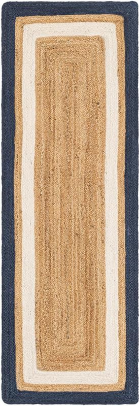 Tapis tressé en fibre naturelle tissée à la main – Tapis rustique bohème respectueux de l'environnement, durable et respectueux des animaux domestiques pour salon, salle à manger et chambre à coucher