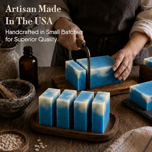 Image of 360Feel Handmade Castile Soap - Cool Water, 5 oz, 4-Pack | Handmade with Essential Oils for Soothing Scent - Suitable Gift for Anniversaries, Weddings and Holiday Stockings