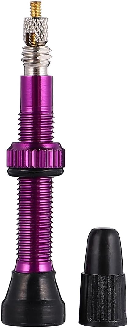 Outanaya Mountain Bike Tubeless French Valve Stem Cap 40mm Inflating Air Valve for Bicycle Tires, Random Color, Compatible with Tubeless Bike Tires and Inflators
