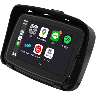 MTK 5インチ バイク用 防水 ポータブル ディスプレイオーディオ ワイヤレス CarPlay AndroidAuto PDA-05B