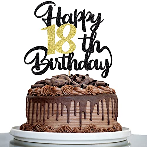 Image of 18th Birthday Cake Topper - Happy Birthday Decoration for 18th Party - Gift Plugin (18)