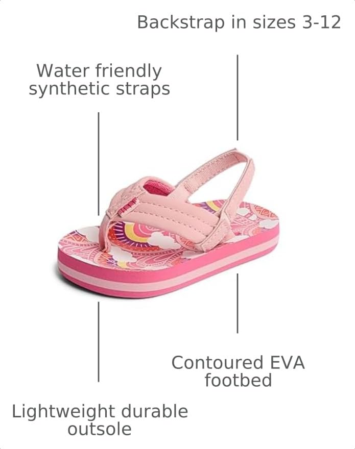 Image of REEF Girls Toddler /Little Kid Ahi Beach Flip Flop, Soft Cushion Footbed, Water Friendly