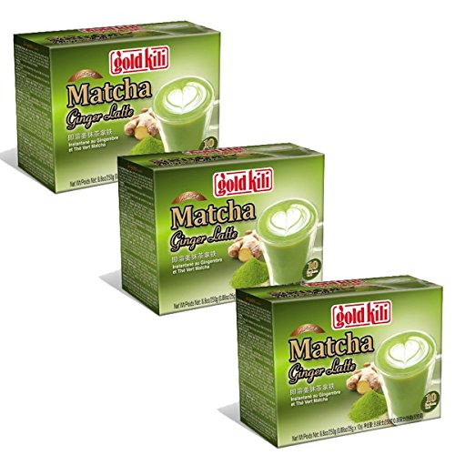 Gold Kili Instant Matcha Green Tea Ginger Latte (paquete de 3) 30 paquetes de Gold Kili