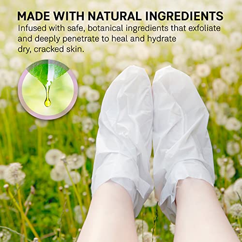 Moisturizing Foot Peel Mask For Dry Cracked Feet - (2) Exfoliating Peeling Foot Mask Treatment For Cracked Callus Heels & Dead Skin Remover For Baby Soft Skin - Coconut Feet Peeling Mask Foot Care (Lavender) #TOP6
