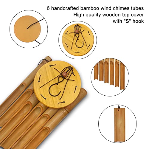 Howarmer 30'' Wooden Wind Chimes For Outside, Bamboo Wind Chimes With Soothing Melody , Zen Wind Chimes With Nature Sounds For Meditation, Handcrafted Wind Chimes For Garden, Patio, Home Decor #TOP1