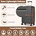 Kono Cabin Suitcase 55x40x20 Lightweight ABS + PC Hard Shell Carry On Trolley Case Small Travel Hand Luggage with 3 Digit Combination Lock Spinner Wheels (Grey/Brown)