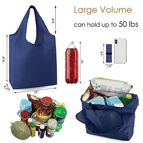 Image of BeeGreen Rolled Up Grocery Bags Reusable Shopping Bags Foldable for Groceries