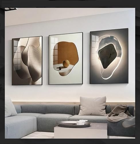 CLJKDX Abstract Geometric Golden Wall Art Canvas Painting Modern Nordic Posters Prints Picture for Living Room Kitchen Interior Decoration-40 * 60cm*3PCS (No Frame)