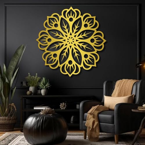 Décoration Métal Mandala de Qualité Supérieure, Finition Sculptée