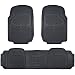 Motor Trend HD FlexTough Rubber Floor Mats for Car Truck SUV & Van - 100% Odorless & Super Heavy Duty (Black) - MT813BKAMw1