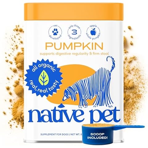 Native Pet Organic Pumpkin for Dogs (8 oz) - All-Natural, Organic Fiber for Dogs - Mix with Water to Create Delicious Pumpkin Puree - Prevent Waste with a Canned Pumpkin Alternative! (8 oz) Cover