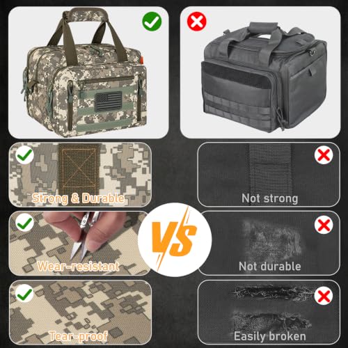 Image of Pistol Case, Gun Range Bags For 2 Pistols 6 Magazines Carrying Shooting Bag with Lockable Zipper for Shooting Range Outdoor Hunting