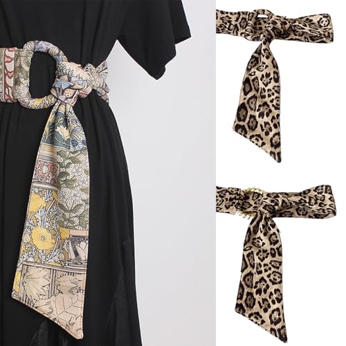 Unique Waist Chain Golden Buckle Leopards Print Chain Cowgirl Belt For Women Proms Club Party For Jeans Dresses Comfortable W2