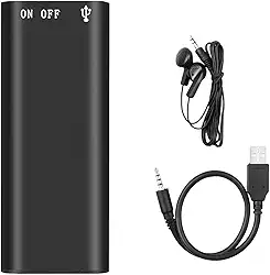 Gravador de Voz Profissional 3 em 1 com Reprodutor MP3 Gravação Áudio Digital 192Kbps Bateria 48h Design Compacto e Port