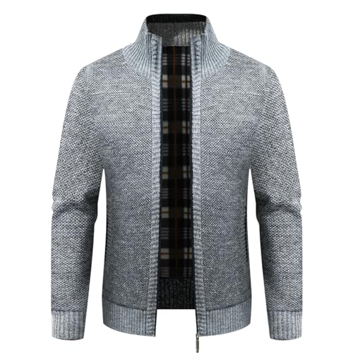 Pull d'hiver pour homme chaud en peluche et tricot épais à col montant