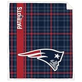Proformance Home Officially Licensed NFL New England Patriots Vertical Plaid Sherpa Flannel Fleece Blanket, 60'' x 70'' (NFLBLVPL-6PAT)