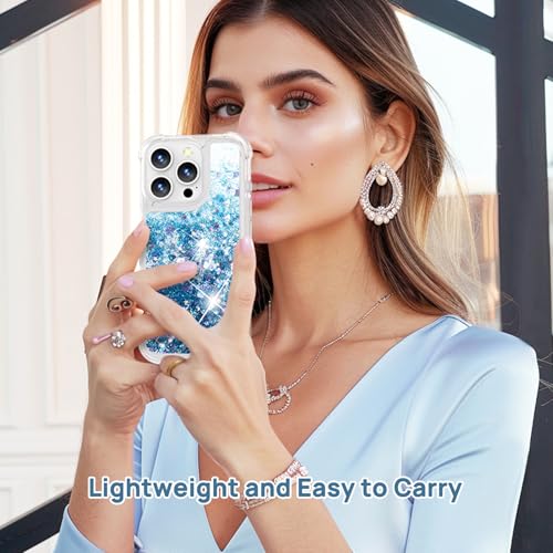Coque iPhone 13 Pro Max paillettes bleues antichoc silicone transparent - 8