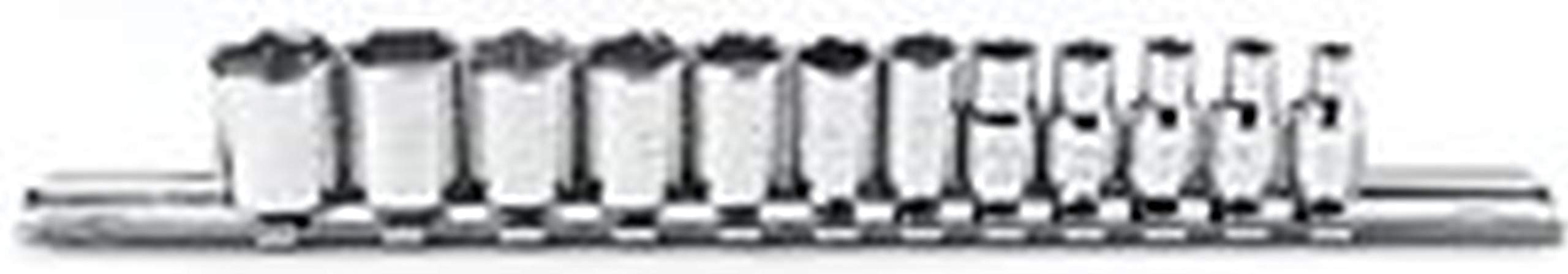 1/4" Drive 12 Piece Metric Socket Set - 6 Point, Multi, Variety Pack