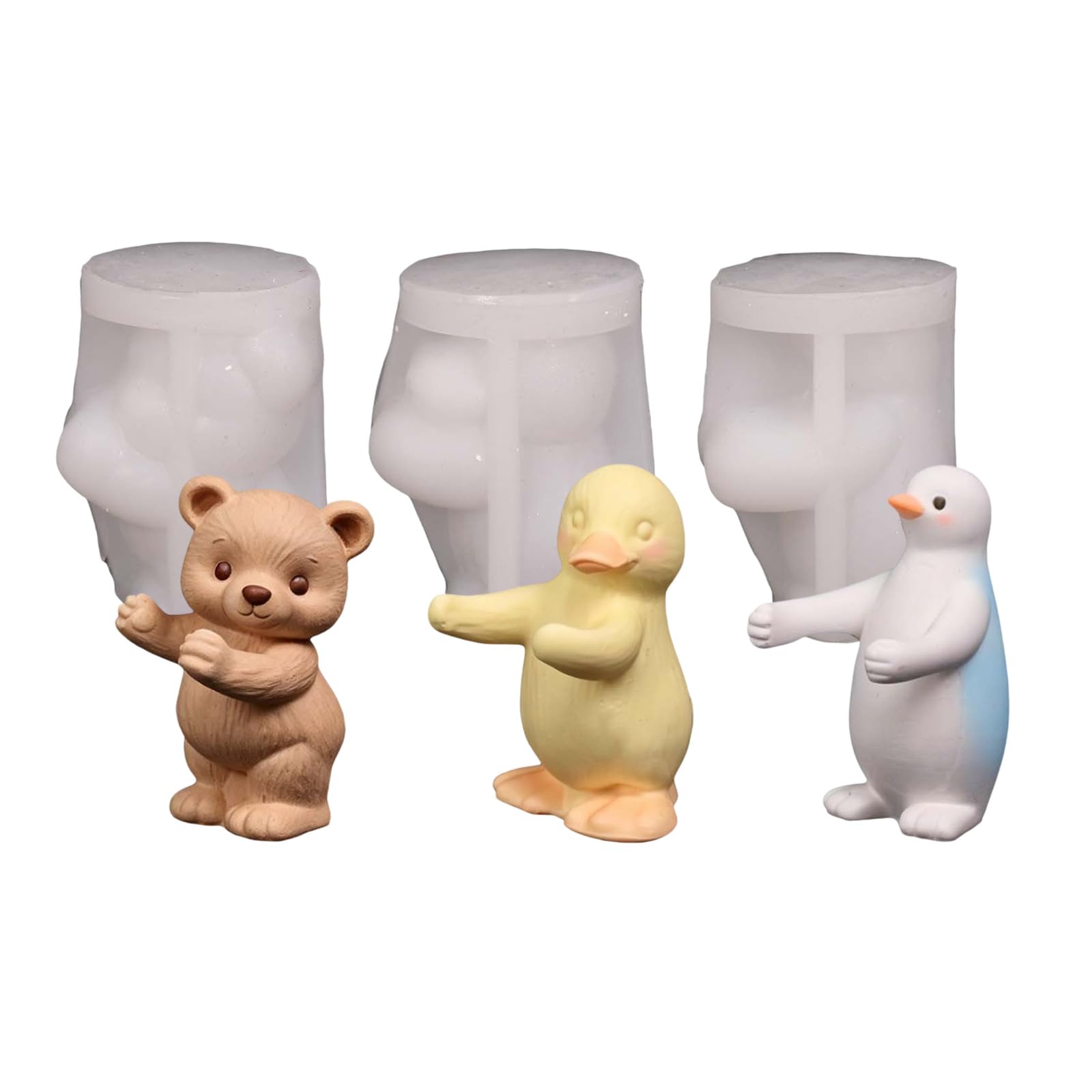 NVOQILIN Lovely Silicone Mold 3D Plaster Resin Casting Mold Animal Chocolate Ice Cake Baking Tool Durability Silicone Craft