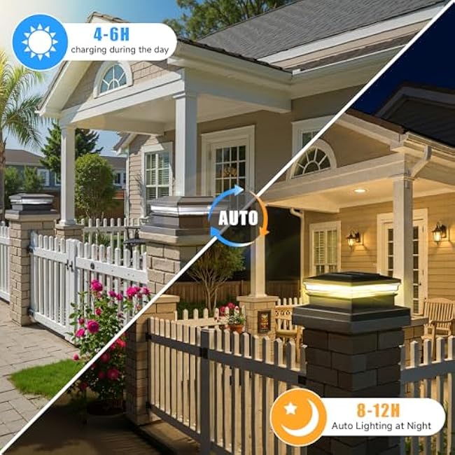 Solar Post Cap Lights Fence Post Solar Lights Warm White Cool White 4x4 5x5 6x6