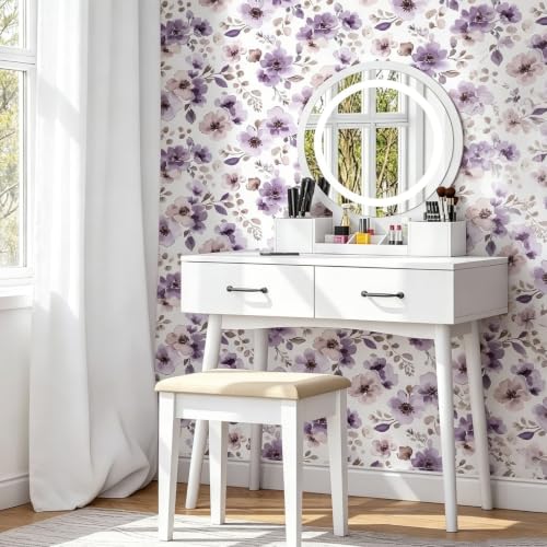 Papel pintado autoadhesivo lavable con diseño floral resistente para vinilos 5