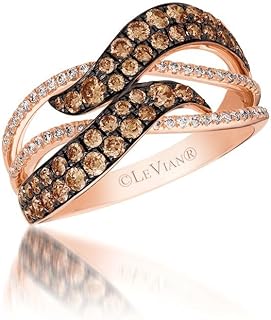 LE VIAN Vanilla Chocolate Diamond Statement Ring for Women I 14k Rose Gold Ring for Her (G-H/Brown, I1, 0.75 cttw) Anniversary Promise Wedding Band Size 7
