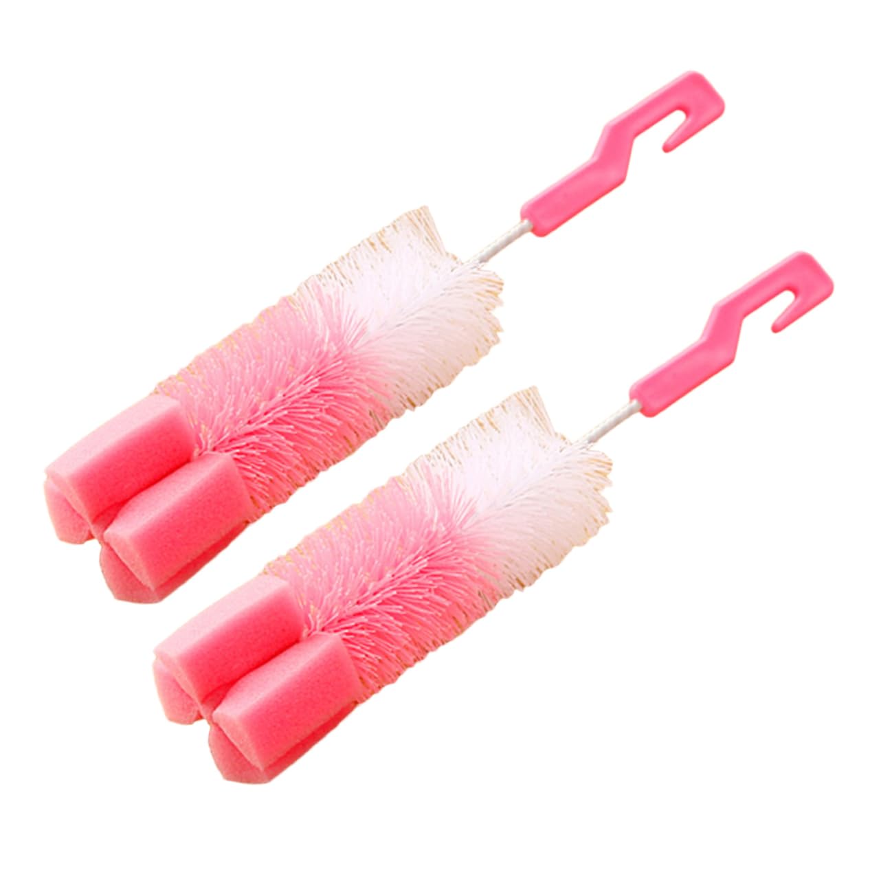 Beavorty 2pcs Bottle Brush Cup Brush Wine Bottle Cleaner Sponge Head Washing Brushes Water Bottle Cleaning Brush Bottles Bottle Cleaning Brush Water Bottle Cleaner Cup Cleaner Pink
