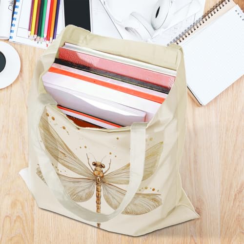 Bolso tote de lona para mujer, diseño de libélula, regalo para amantes de las plantas, dinosaurios, esqueletos y aves, marca jeilink miniatura 3