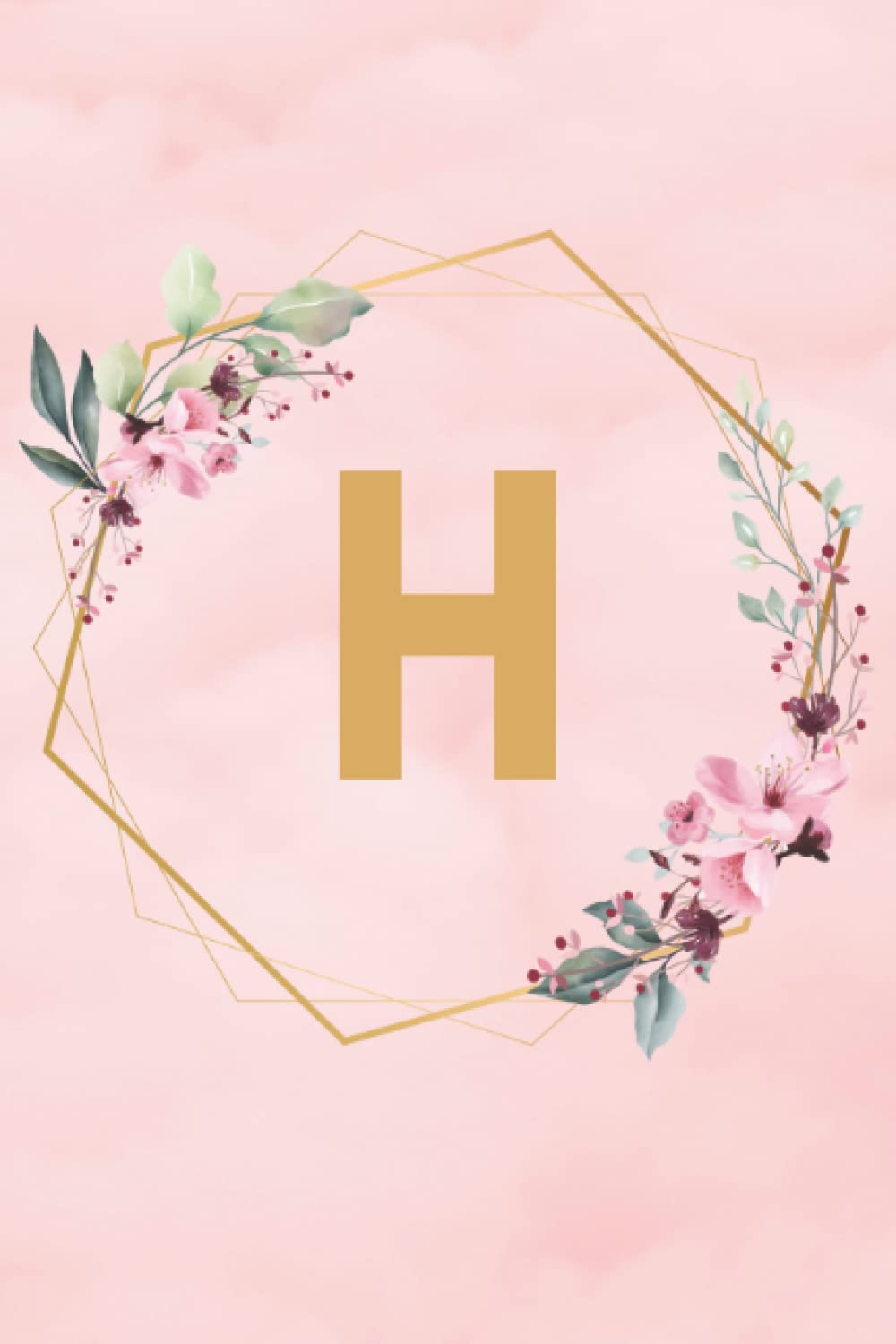 Letter H Notebook: Initial H Monogram lined journal, 120 pages, Personalized Lined Glossy Notebook